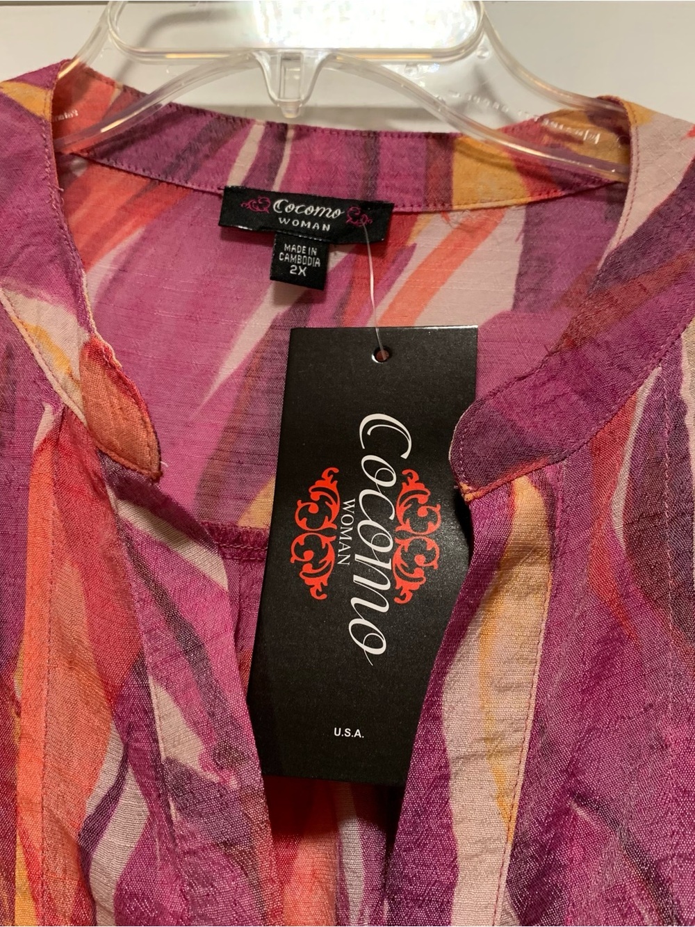 Cocomo Multi-Color Abstract Wave V-Neck Tunic - Picture 2 of 6
